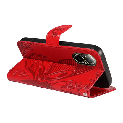 For Realme C67 4G PU Leather Phone Case Imprinted Pattern Wallet Phone Cover with Strap