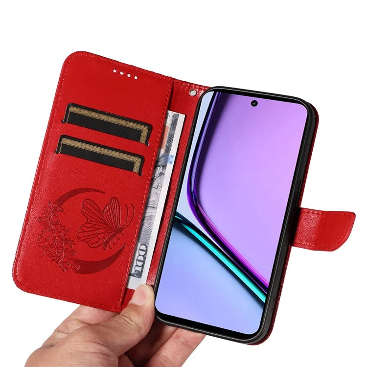 For Realme C67 4G PU Leather Phone Case Imprinted Pattern Wallet Phone Cover with Strap