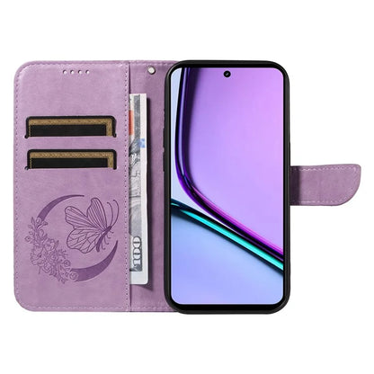 For Realme C67 4G PU Leather Phone Case Imprinted Pattern Wallet Phone Cover with Strap