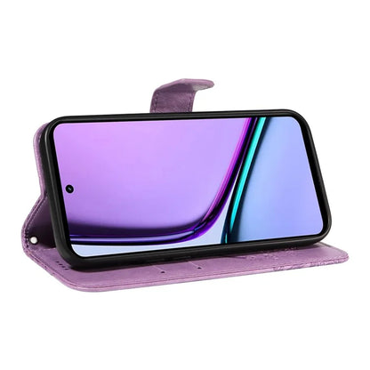 For Realme C67 4G PU Leather Phone Case Imprinted Pattern Wallet Phone Cover with Strap