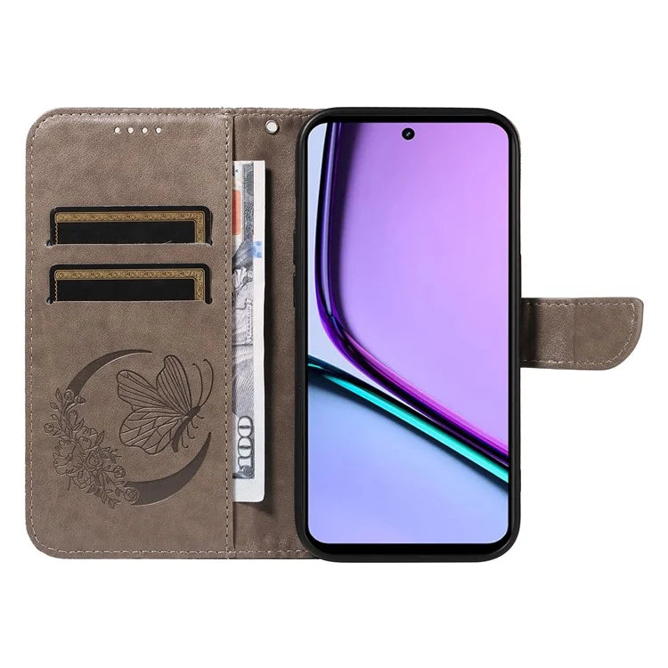 For Realme C67 4G PU Leather Phone Case Imprinted Pattern Wallet Phone Cover with Strap