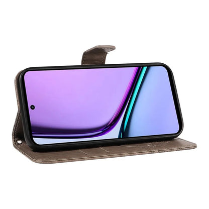 For Realme C67 4G PU Leather Phone Case Imprinted Pattern Wallet Phone Cover with Strap