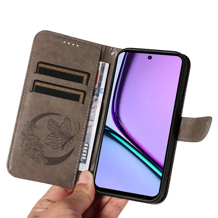 For Realme C67 4G PU Leather Phone Case Imprinted Pattern Wallet Phone Cover with Strap