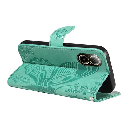 For Realme C67 4G PU Leather Phone Case Imprinted Pattern Wallet Phone Cover with Strap