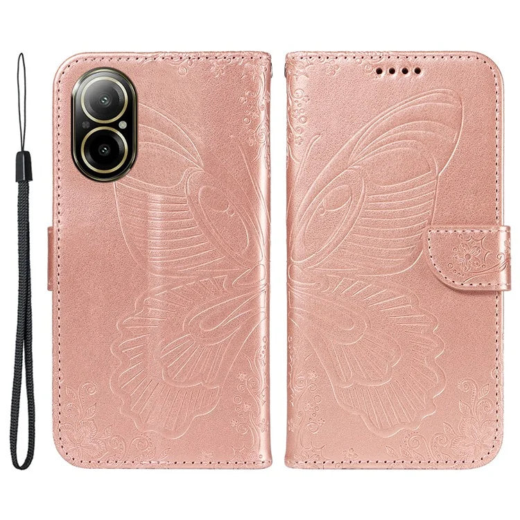 For Realme C67 4G PU Leather Phone Case Imprinted Pattern Wallet Phone Cover with Strap