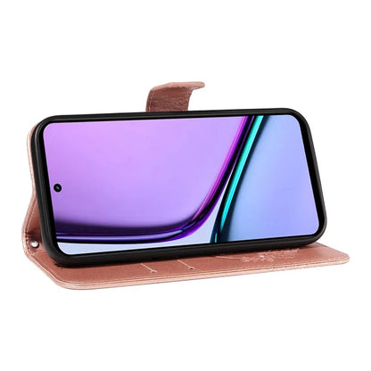 For Realme C67 4G PU Leather Phone Case Imprinted Pattern Wallet Phone Cover with Strap