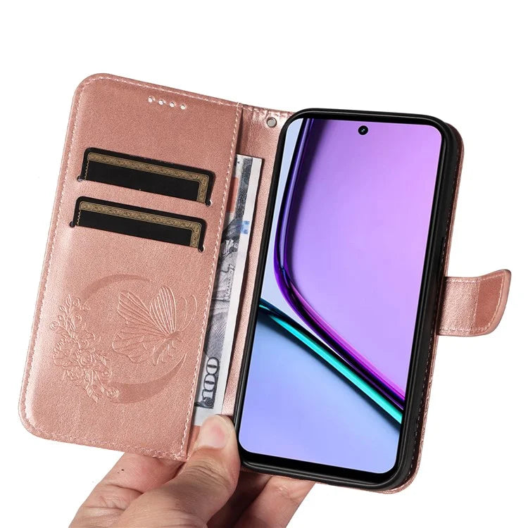 For Realme C67 4G PU Leather Phone Case Imprinted Pattern Wallet Phone Cover with Strap