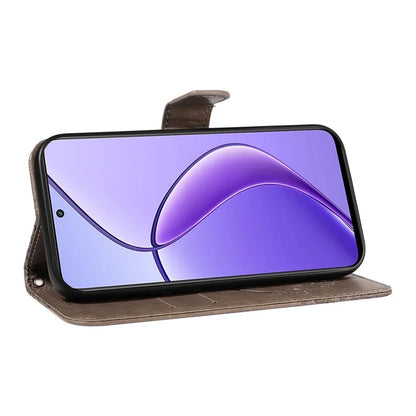 For Realme 12 5G Phone Stand Case Butterfly Imprint Leather Wallet Phone Cover with Strap