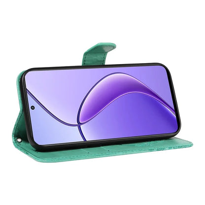 For Realme 12 5G Phone Stand Case Butterfly Imprint Leather Wallet Phone Cover with Strap