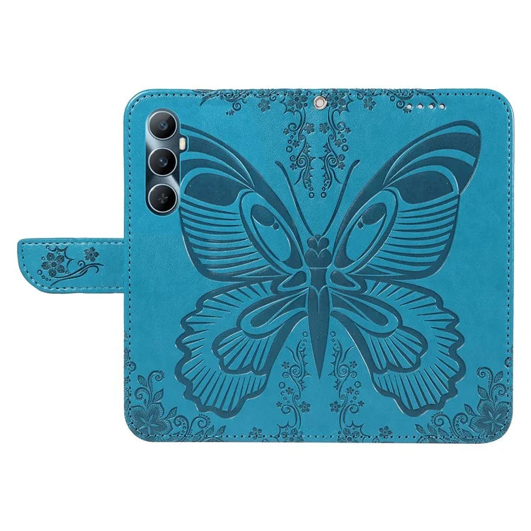 For Realme C65 4G Wholesale Phone Case Butterfly Pattern PU Leather Flip Phone Cover