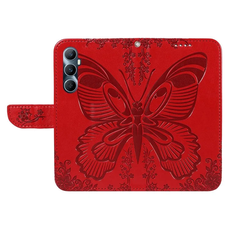 For Realme C65 4G Wholesale Phone Case Butterfly Pattern PU Leather Flip Phone Cover
