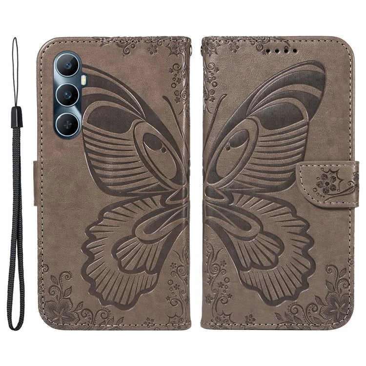 For Realme C65 4G Wholesale Phone Case Butterfly Pattern PU Leather Flip Phone Cover