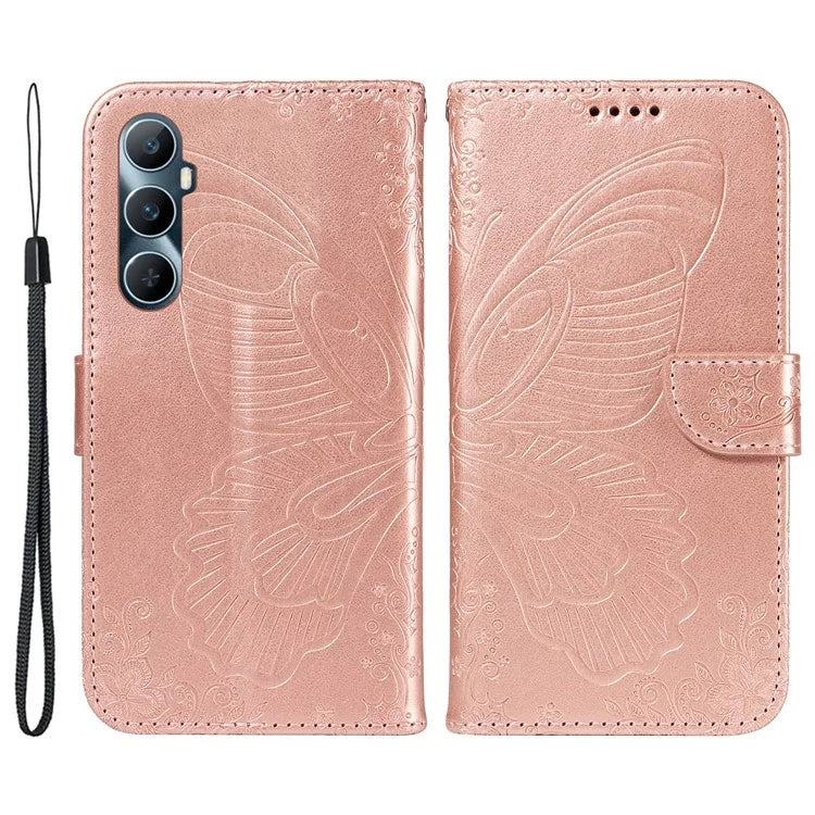 For Realme C65 4G Wholesale Phone Case Butterfly Pattern PU Leather Flip Phone Cover