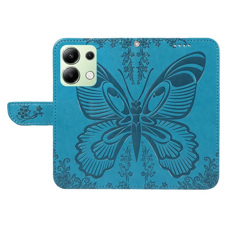For Xiaomi Redmi Note 13 4G Imprinted Butterfly Pattern Wholesale Phone Case PU Leather Flip Phone Cover