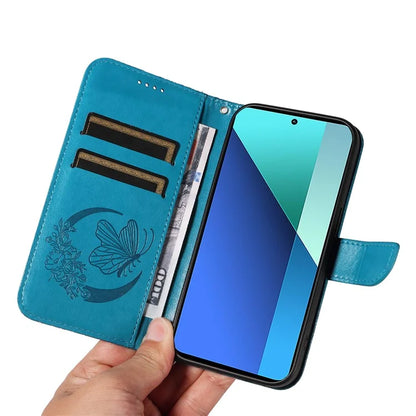 For Xiaomi Redmi Note 13 4G Imprinted Butterfly Pattern Wholesale Phone Case PU Leather Flip Phone Cover