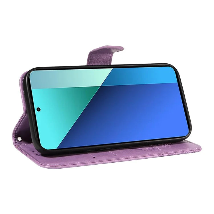 For Xiaomi Redmi Note 13 4G Imprinted Butterfly Pattern Wholesale Phone Case PU Leather Flip Phone Cover