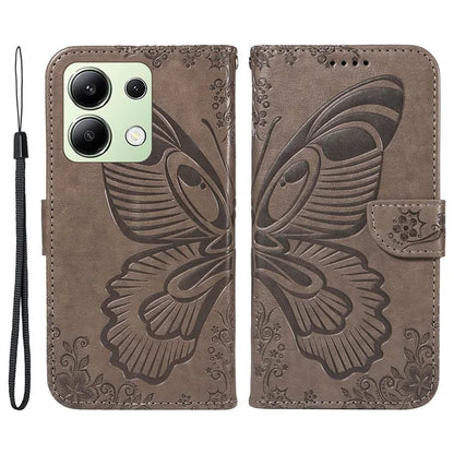 For Xiaomi Redmi Note 13 4G Imprinted Butterfly Pattern Wholesale Phone Case PU Leather Flip Phone Cover