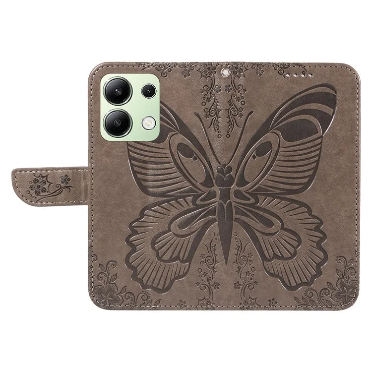 For Xiaomi Redmi Note 13 4G Imprinted Butterfly Pattern Wholesale Phone Case PU Leather Flip Phone Cover