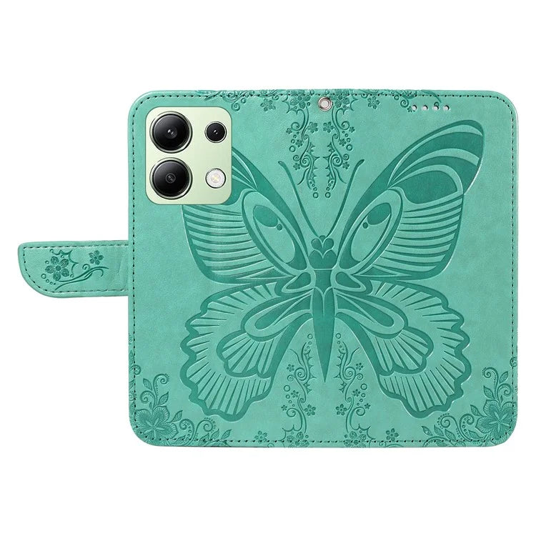 For Xiaomi Redmi Note 13 4G Imprinted Butterfly Pattern Wholesale Phone Case PU Leather Flip Phone Cover