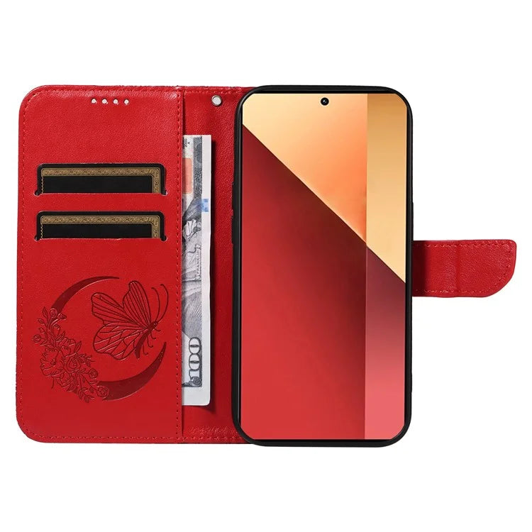 For Xiaomi Redmi Note 13 Pro 4G / Poco M6 Pro 4G Wholesale Phone Case Butterfly Pattern PU Leather Flip Phone Cover