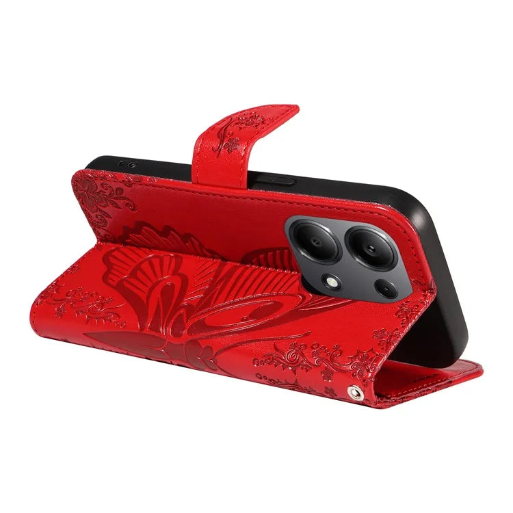 For Xiaomi Redmi Note 13 Pro 4G / Poco M6 Pro 4G Wholesale Phone Case Butterfly Pattern PU Leather Flip Phone Cover