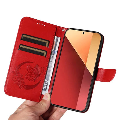 For Xiaomi Redmi Note 13 Pro 4G / Poco M6 Pro 4G Wholesale Phone Case Butterfly Pattern PU Leather Flip Phone Cover