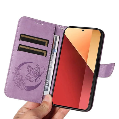 For Xiaomi Redmi Note 13 Pro 4G / Poco M6 Pro 4G Wholesale Phone Case Butterfly Pattern PU Leather Flip Phone Cover