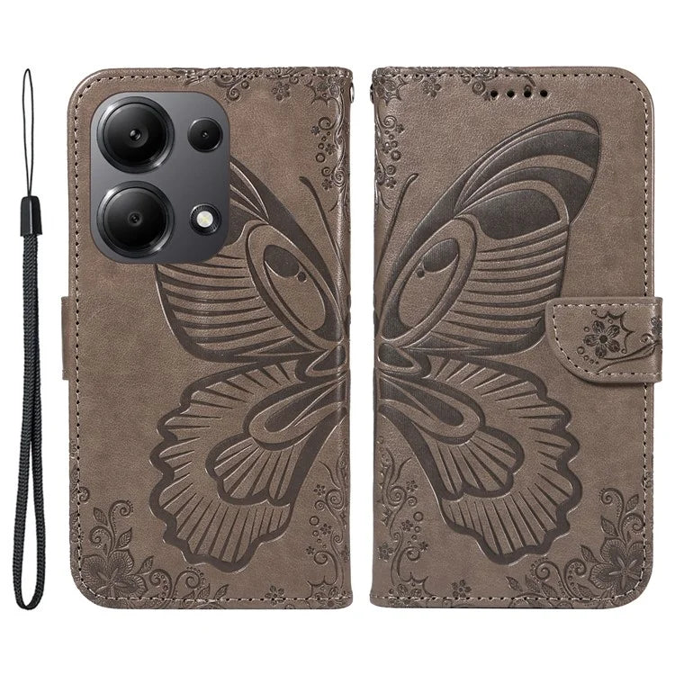 For Xiaomi Redmi Note 13 Pro 4G / Poco M6 Pro 4G Wholesale Phone Case Butterfly Pattern PU Leather Flip Phone Cover