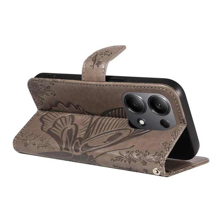 For Xiaomi Redmi Note 13 Pro 4G / Poco M6 Pro 4G Wholesale Phone Case Butterfly Pattern PU Leather Flip Phone Cover