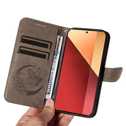 For Xiaomi Redmi Note 13 Pro 4G / Poco M6 Pro 4G Wholesale Phone Case Butterfly Pattern PU Leather Flip Phone Cover