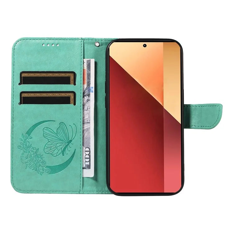 For Xiaomi Redmi Note 13 Pro 4G / Poco M6 Pro 4G Wholesale Phone Case Butterfly Pattern PU Leather Flip Phone Cover