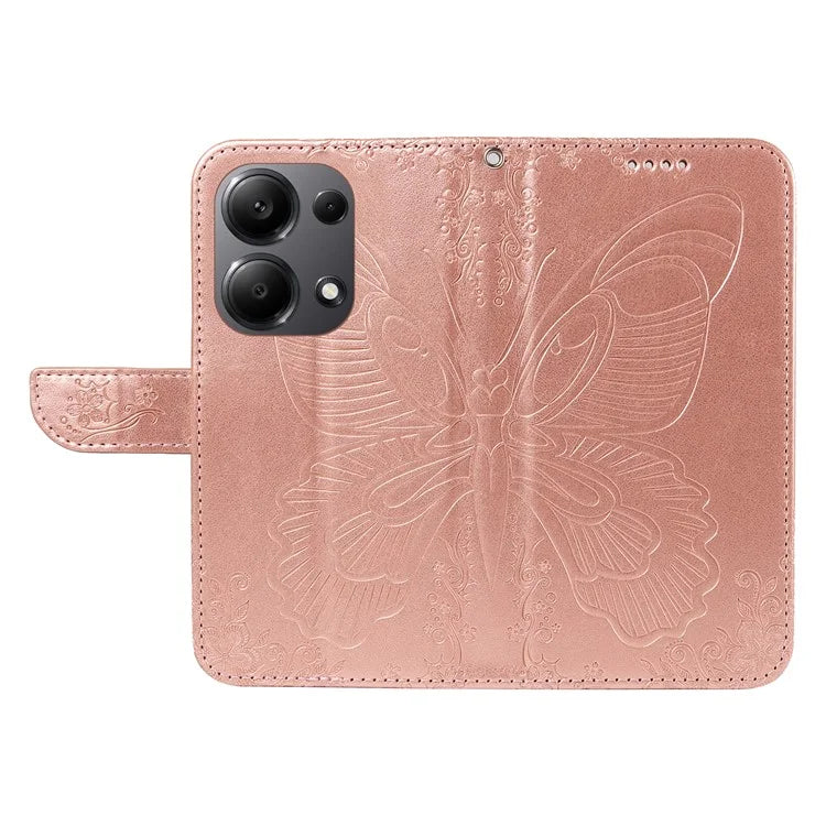 For Xiaomi Redmi Note 13 Pro 4G / Poco M6 Pro 4G Wholesale Phone Case Butterfly Pattern PU Leather Flip Phone Cover