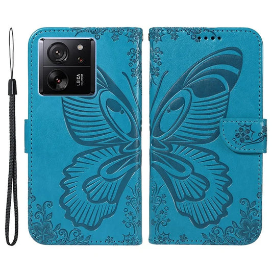 For Xiaomi 13T Pro / 13T / Redmi K60 Ultra Phone Case Butterfly Pattern PU Leather Flip Phone Cover