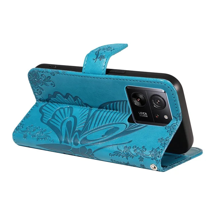 For Xiaomi 13T Pro / 13T / Redmi K60 Ultra Phone Case Butterfly Pattern PU Leather Flip Phone Cover