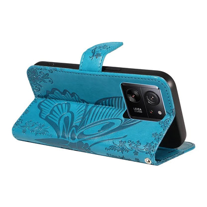 For Xiaomi 13T Pro / 13T / Redmi K60 Ultra Phone Case Butterfly Pattern PU Leather Flip Phone Cover