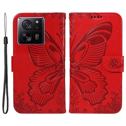For Xiaomi 13T Pro / 13T / Redmi K60 Ultra Phone Case Butterfly Pattern PU Leather Flip Phone Cover