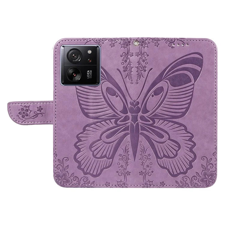 For Xiaomi 13T Pro / 13T / Redmi K60 Ultra Phone Case Butterfly Pattern PU Leather Flip Phone Cover