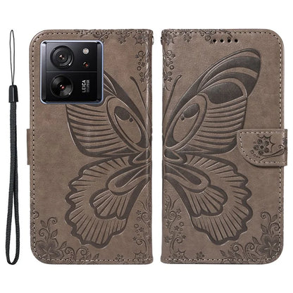 For Xiaomi 13T Pro / 13T / Redmi K60 Ultra Phone Case Butterfly Pattern PU Leather Flip Phone Cover