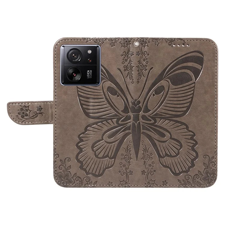 For Xiaomi 13T Pro / 13T / Redmi K60 Ultra Phone Case Butterfly Pattern PU Leather Flip Phone Cover