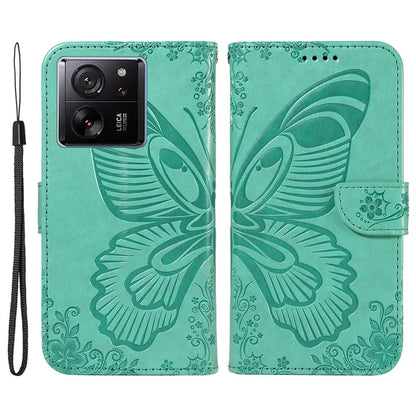 For Xiaomi 13T Pro / 13T / Redmi K60 Ultra Phone Case Butterfly Pattern PU Leather Flip Phone Cover