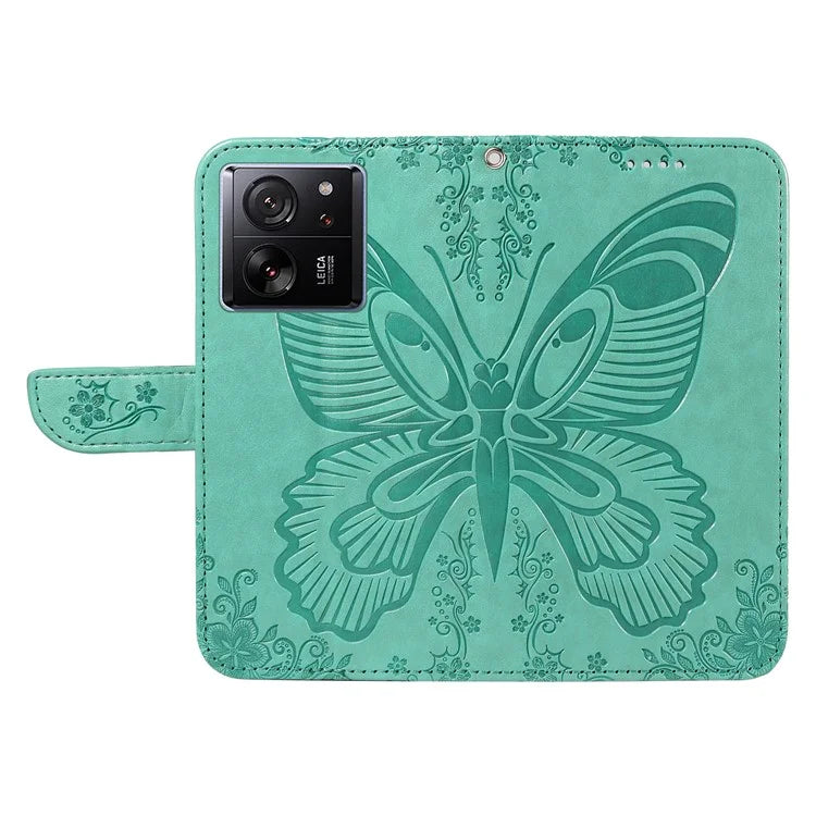 For Xiaomi 13T Pro / 13T / Redmi K60 Ultra Phone Case Butterfly Pattern PU Leather Flip Phone Cover