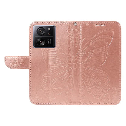 For Xiaomi 13T Pro / 13T / Redmi K60 Ultra Phone Case Butterfly Pattern PU Leather Flip Phone Cover