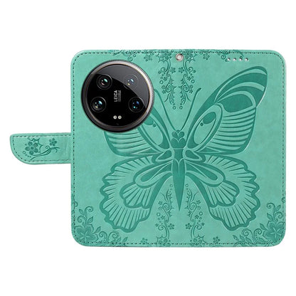 For Xiaomi 14 Ultra Mobile Phone Case Butterfly Pattern PU Leather Stand Phone Cover