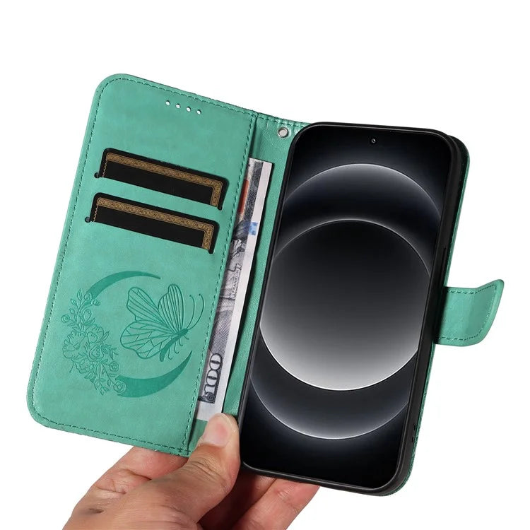 For Xiaomi 14 Ultra Mobile Phone Case Butterfly Pattern PU Leather Stand Phone Cover