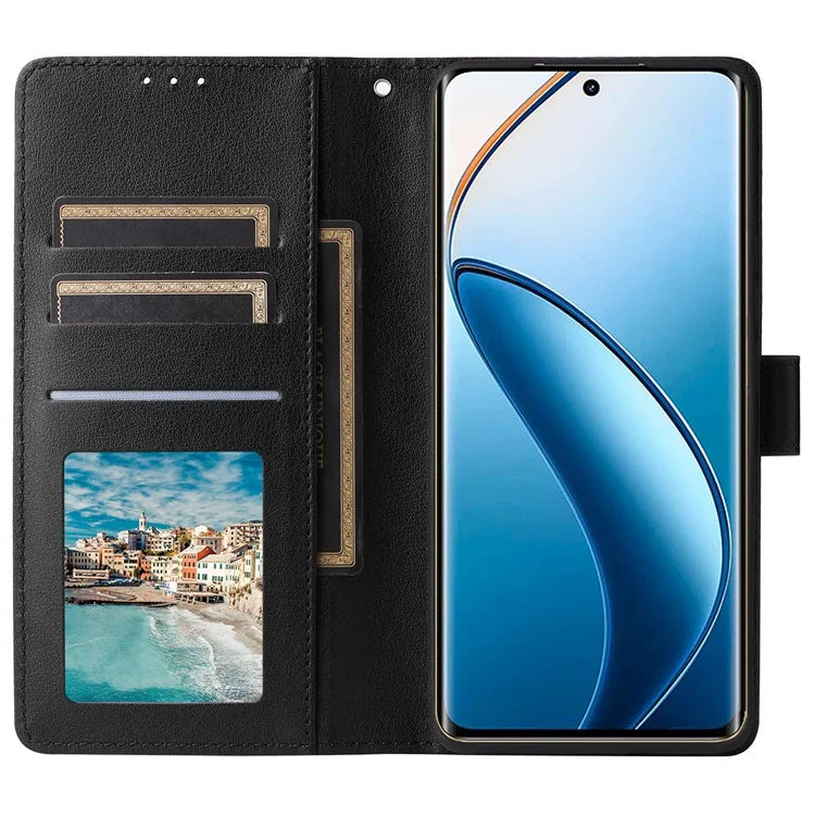 For Realme 12 Pro+ 5G / Realme 12 Pro 5G Case 3 Card Slots PU Leather Wallet Stand Phone Cover