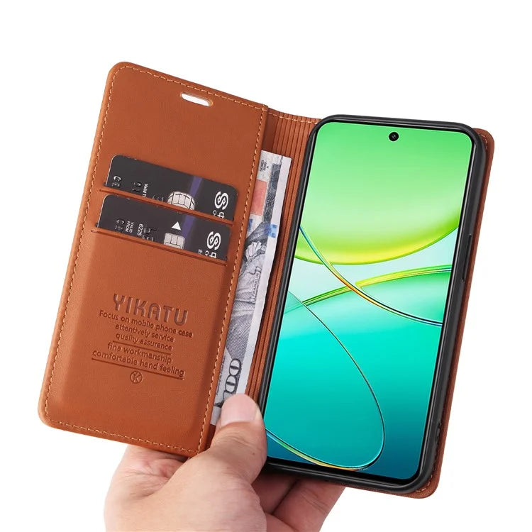 YIKATU YK-001 For vivo Y38 5G / Y200i 5G / T3x Stand Case Magnetic PU Leather Phone Cover
