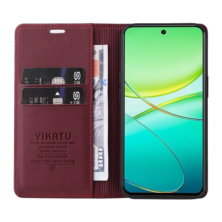 YIKATU YK-001 For vivo Y38 5G / Y200i 5G / T3x Stand Case Magnetic PU Leather Phone Cover