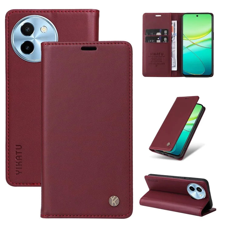 YIKATU YK-001 For vivo Y38 5G / Y200i 5G / T3x Stand Case Magnetic PU Leather Phone Cover