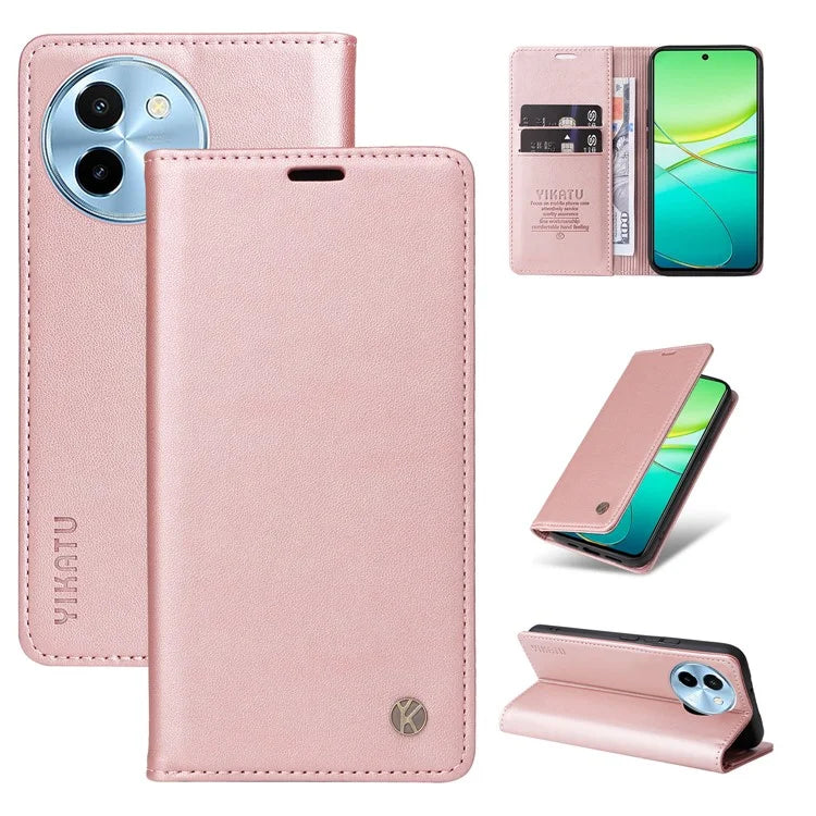 YIKATU YK-001 For vivo Y38 5G / Y200i 5G / T3x Stand Case Magnetic PU Leather Phone Cover