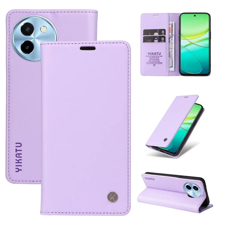 YIKATU YK-001 For vivo Y38 5G / Y200i 5G / T3x Stand Case Magnetic PU Leather Phone Cover